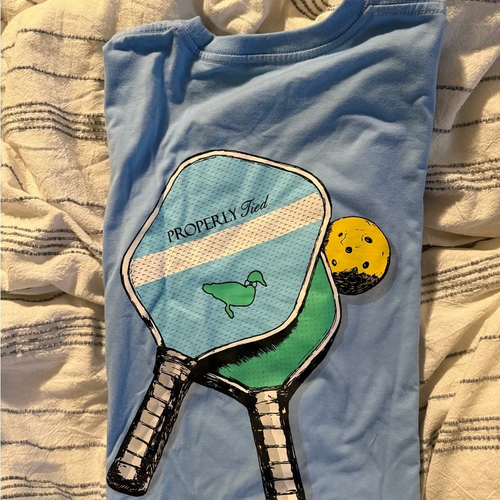 NWOT Properly Tied Pickle Ball T-shirt - Picture 2 of 3